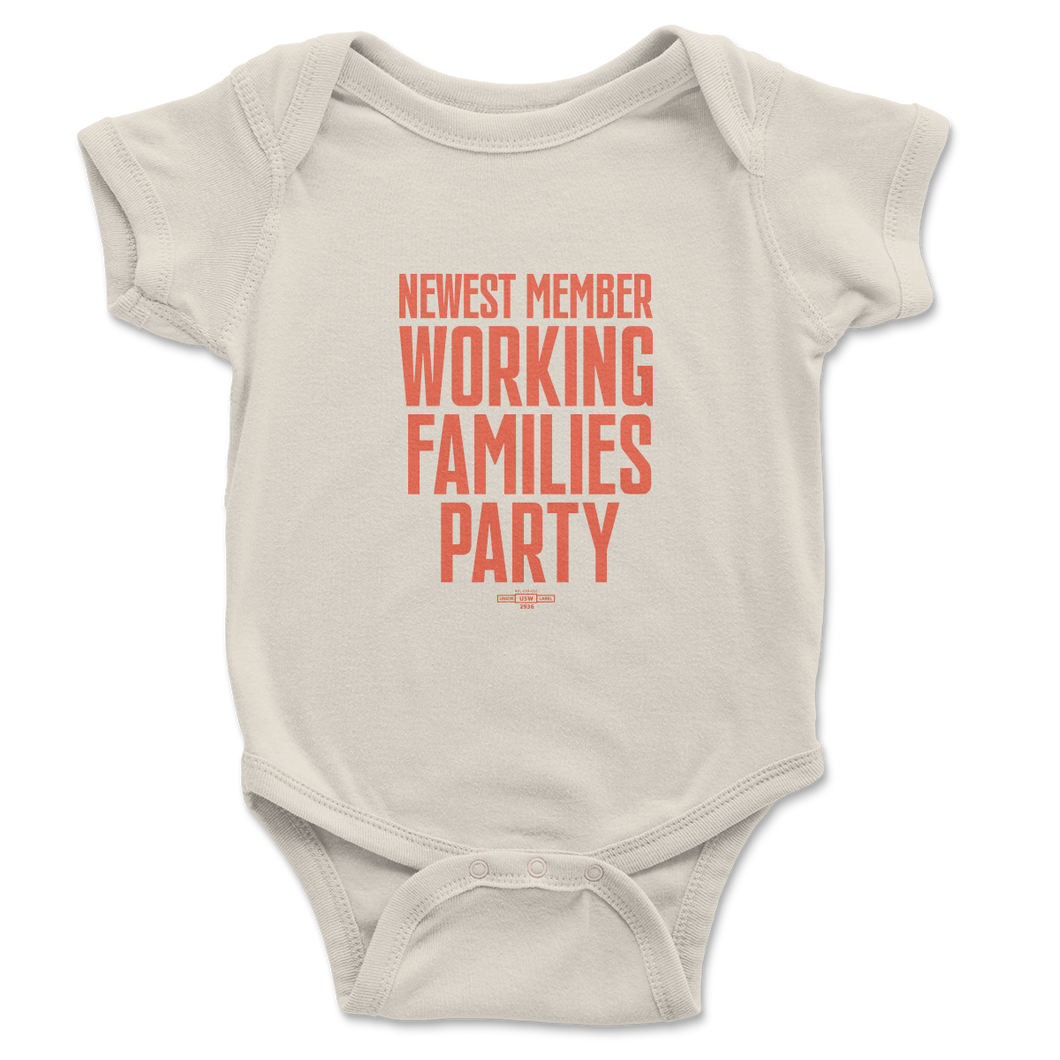Newest Member Onesie ( Working Orange Print )