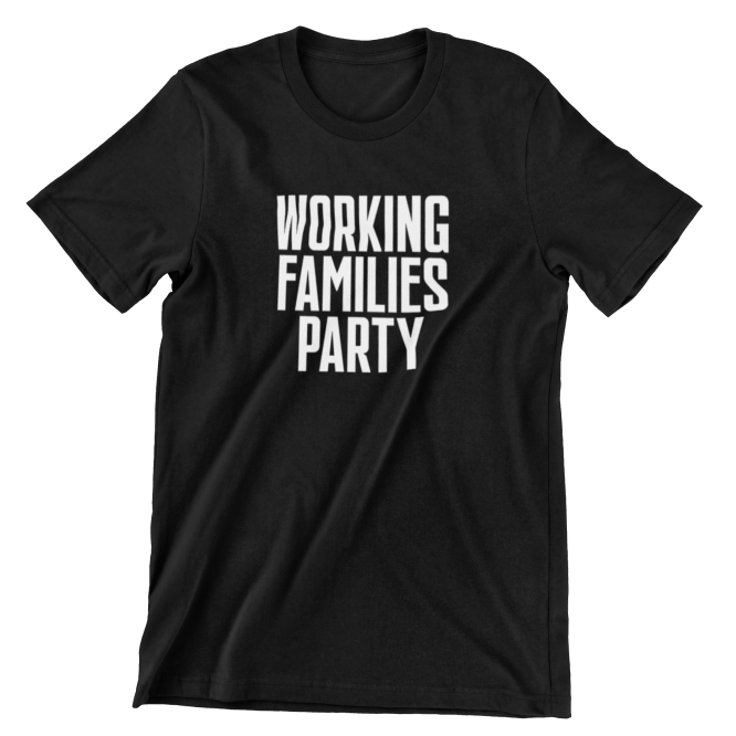 Working Families Party Tee ( Black / White Print )