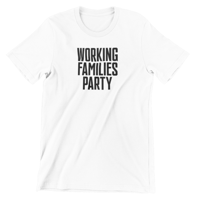Working Families Party Tee ( White / Black Print )